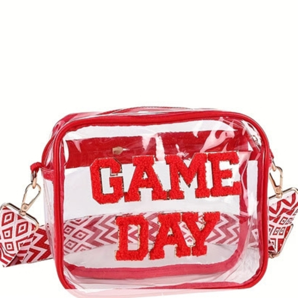 Clear Stadium Bag with Red Accents